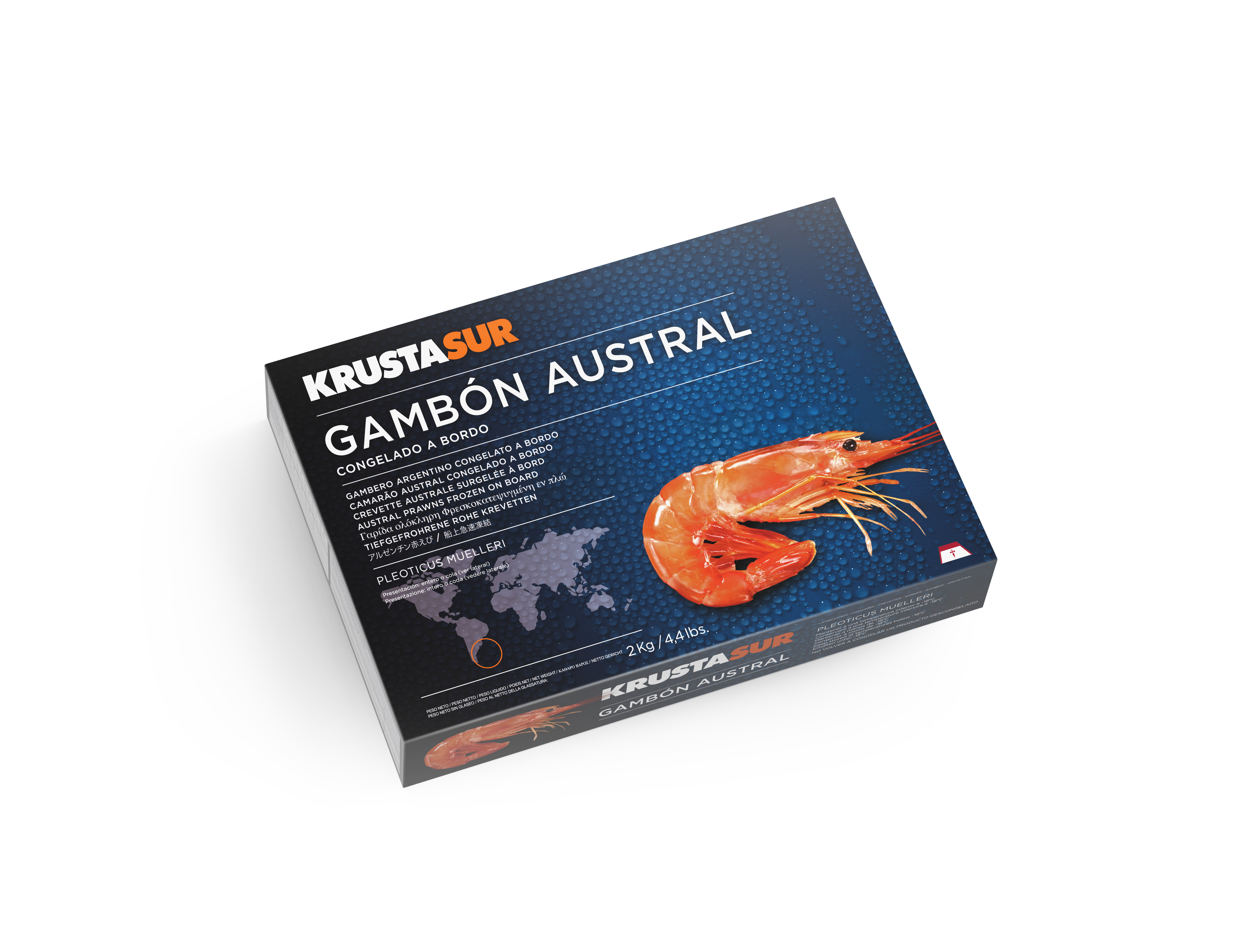 Krustasur HOSO seafrozen Argentine shrimp